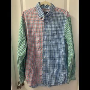 Vineyard Vines Button Down Slim Multicolored Plaid Shirt Mend Size Large